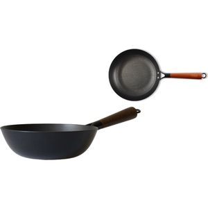 BAF RUSTICA PUR - Wokpan - 24 cm doorsnee - Houten steel - Inductiegeschikt