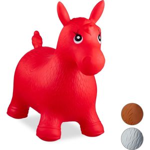 Relaxdays Skippy Dier Paard - Skippydier - Skippyball - Skippybal Paard - 50 Kg - Kinderen - Rood