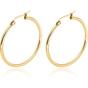 Cilla Jewels Hoop oorringen Dames Edelstaal Goudkleurig-50mm