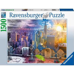 Ravensburger puzzel NY Skyline Dag en Nacht - Legpuzzel - 1500 stukjes
