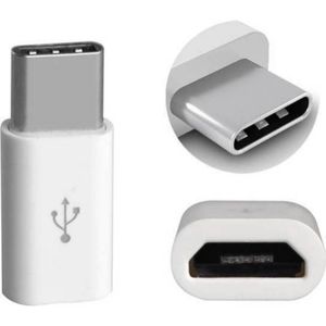 Micro USB naar USB C - Android adapter - WIT
