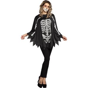 Boland - Poncho Skelet (one size) - Volwassenen - Skelet - Halloween verkleedkleding - Day of the dead - Skull