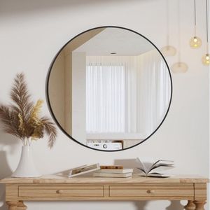 Ronde zwarte ronde spiegel van 50 cm