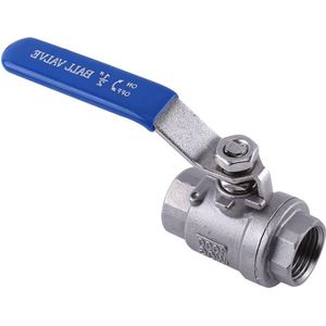 2-weg RVS Kogelkraan 1 NPT Inox Draaihendel SS304 - 1/2 inch .