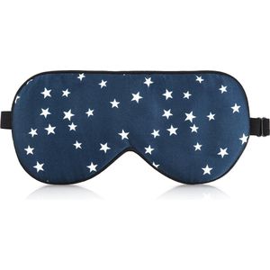 Navaris oogmasker van 100% zijde – Superzacht slaapmasker van natuurlijk zijde - Met verstelbaar bandje - Blauw met sterren
