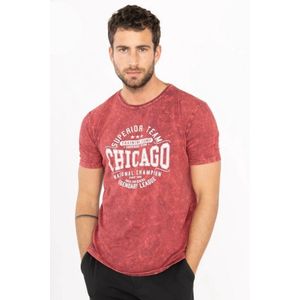 ItalianStyle - Heren T-Shirt - Rood - Ronde Hals - Chicago