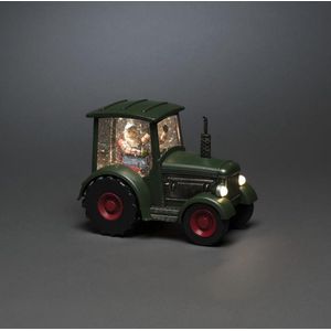 Konstsmide Sweden ® 4385-900 - Kerstdecoratie - LED verlichte watergevulde Tractor met Kerstman met sfeervol sneeuweffect – 24x17 cm - op 3x AA batterij - 5u timer of permanent aan - voor binnen