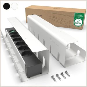 Kabelgoot voor Bureau - Kabelmanagement Set van 2 - Onder Bureau Kabelbeheer - Wit