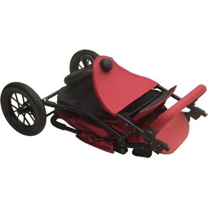 vidaXL Buggy - Comfortabel en handig - Rood - Staal en linnen - 61x110x106 cm - Inklapbaar met één hand - Kinderwagen