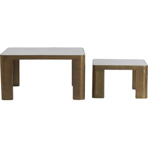 Light & Living - Salontafel OXE - Ø75x40cm - Brons - Set van 2