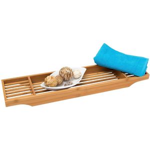 Bamboe badplank - 70 cm breed - voor snacks en kaarsen - 3 delen