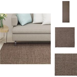 vidaXL Sisal Vloerkleed - 66x200 cm - Bruin - 100% sisal - Anti-slip onderkant - Vloerkleed