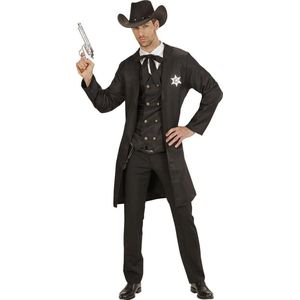 Widmann - Sheriff Kostuum - Sheriff Stijlicoon - Man - Zwart - XL - Carnavalskleding - Verkleedkleding