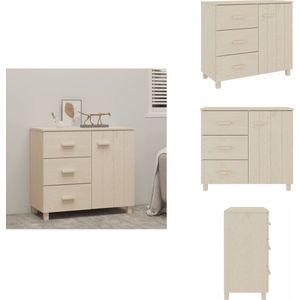 vidaXL Dressoir - Dressoirs - Kast - Dressoirkast - Dressoir HAMAR 90x40x80 cm massief grenenhout honingbruin