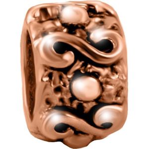 Quiges - Aanschuif Charm Bedel RVS Roségoudkleurig Infinity voor Leren Armbanden - EHCR001