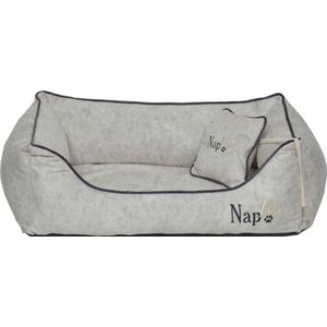 NapZZZ Hondenmand Divan met kussen Eco leder Ivoor beige L: 100x80x25 cm