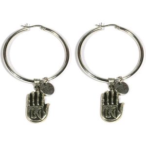 Heaven Eleven - dames oorbel - Ibiza - oorring 925 sterling zilver - 925 sterling zilver buddha hand -