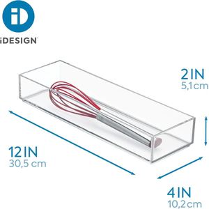 Lade-organizer van kunststof voor bestek en andere gebruiksvoorwerpen - Transparant - Middelgrote ladeinzet - 102 cm x 305 cm