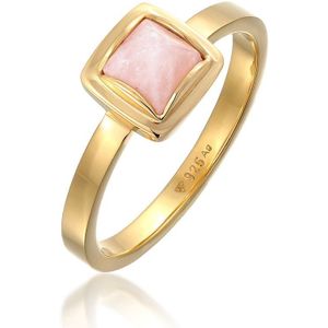 Elli PREMIUM Dames Ring Elli PREMIUM Ring Dames Eenzaam Piramide met Roze Kwarts in 925 sterling zilver verguld