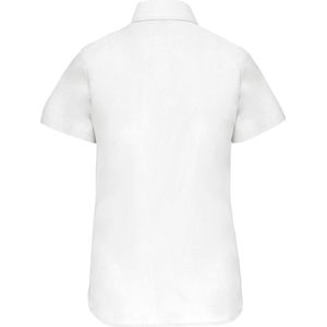 Blouse Dames XS Kariban Korte mouw White 70% Katoen, 30% Polyester