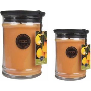 BRIDGEWATER kaars Orange Vanilla Geurkaars set van 2 Klein & Groot