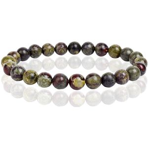 Natuursteen Armband met 8mm Kralen Memphis - Dragon Bloodstone