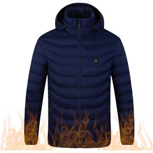 Verwarmde Jas - Heating Jacket - Thermo Jas - Elektrische Kleding - Jas Met Verwarming - 9 Warmtezones - Heren - Maat XL - Blauw