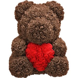 Luxe Rozenbeer - Bruin - 40 CM - Rose Bear - Rose Teddy - Valentijn - Moederdag - Rozen Teddy Beer