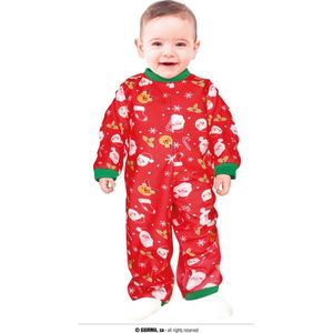 Guirma - Kerst & Oud & Nieuw Kostuum - Santa Baby Jolly Jumpsuit Kind Kostuum - Rood - 12 - 18 maanden - Kerst - Verkleedkleding