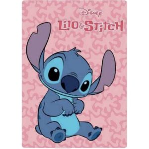 Lilo en Stitch fleece deken - plaid - 100 X 140 cm - roos