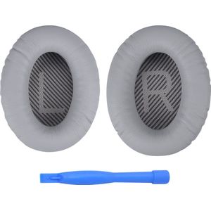 Vervangende Oorkussens voor Bose QuietComfort 35 (QC35)/Bose Quiet Comfort 35 II (QC35 II) Over-ear Hoofdtelefoon van MMOBIEL - Protein PU Koptelefoon Oorkussens - Hoofdtelefoon Earpads – Licht Grijs
