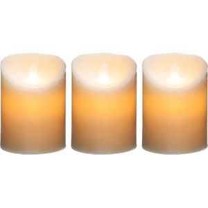 Atmosphera Led stompkaarsen - 3x stuks - Warm licht - Wit