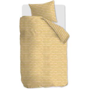 Ariadne at Home Knit Stripes dekbedovertrek - Eenpersoons - 140x200/220 - Geel