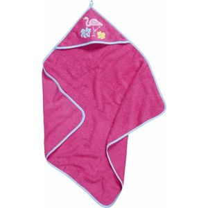 Playshoes - Badhanddoek met capuchon voor baby's - Flamingo - Roze - maat Onesize