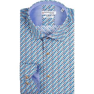 Giordano - Lange mouw overhemd - Heren - XL - Blauw - Katoen - 417823