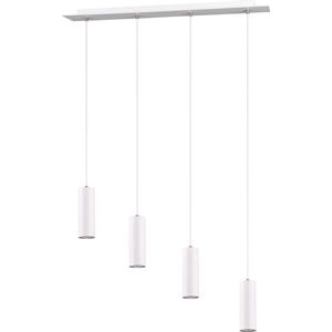 LED Hanglamp - Trion Mary - GU10 Fitting - 4-lichts - Rechthoek - Mat Wit - Aluminium