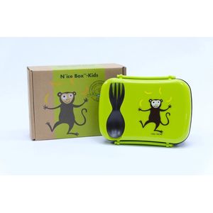 Carl Oscar N'ice Box - Lunch box  met koelelement voor kinderen - limoen - aap - 17 x 12.5 x 6.3 cm