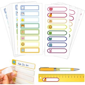 Gepersonaliseerde Waterdichte Stickers - Naambordjes voor Kinderen - 128 Stuks - 60x