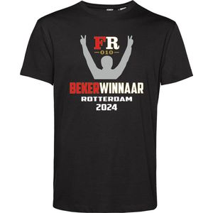 T-shirt Bekerwinaar 2024 | Feyenoord Supporter | Shirt Bekerwinnaar | Zwart | maat XS