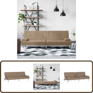 vidaXL Slaapbank - Kunstleer - Cappuccinokleurig Slaapbank - Kanapé Bed - Lounge Sofa - Bruine Meubels - Design Slaapkamer