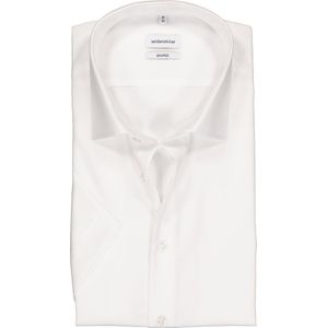 Seidensticker shaped fit overhemd - korte mouw - wit - Strijkvrij - Boordmaat: 43