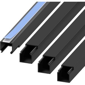 Zwarte Kabelgoot - Zelfklevend 15x15 mm - 4 m