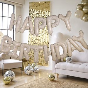 Ginger Ray - Folieballonnen nude en gold happy birthday