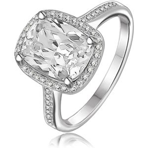 Juwelier Zwartevalk - Zilveren (gerhodineerd) damesring met zirkonia 21.155/17¼--