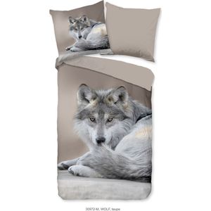 Pure Dekbedovertrek ""Wolf"" - Taupe - (200x200/220 cm) - Microfiber