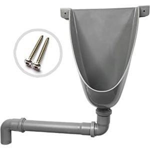Urinoir pissoir wand-urinoir kunststof PVC, eenvoudig en waterloos met afvoerbuis en 2 roestvrijstalen schroeven voor toilet