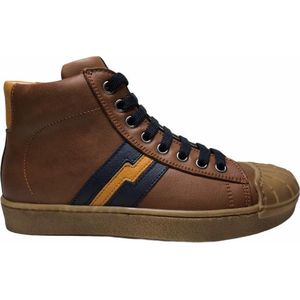 Sho.e.b.76 rits veter bumper hoge lederen sneakers 6115 camel mt 25