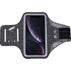 Geschikt voor iPhone Xr hardloop telefoonhouder – armband - sportband - van stof - Zwart