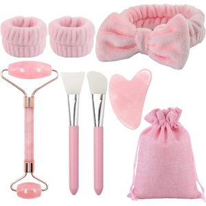Nordivar - Gua Sha Set voor Gezichtsverzorging en Massage - Huidverzorging Routine - Gezichtsroller en Gua Sha Tool voor spieren in gezicht, nek en lichaam