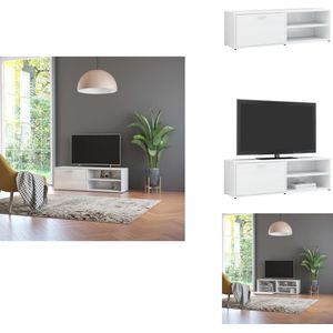 vidaXL Tv-meubel - Tv-meubels - Tv-meubelen - Tv-meubilair - Tv-meubel 120x34x37 cm bewerkt hout hoogglans wit